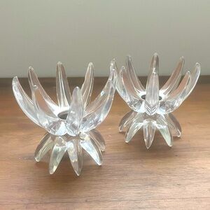 🤍Vintage Original MCM Friedel Gesch Clear Lucite Acrylic Candle Holder Votives🤍